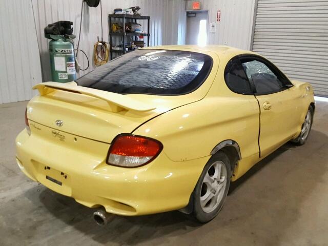 KMHJG25F31U227987 - 2001 HYUNDAI TIBURON YELLOW photo 4