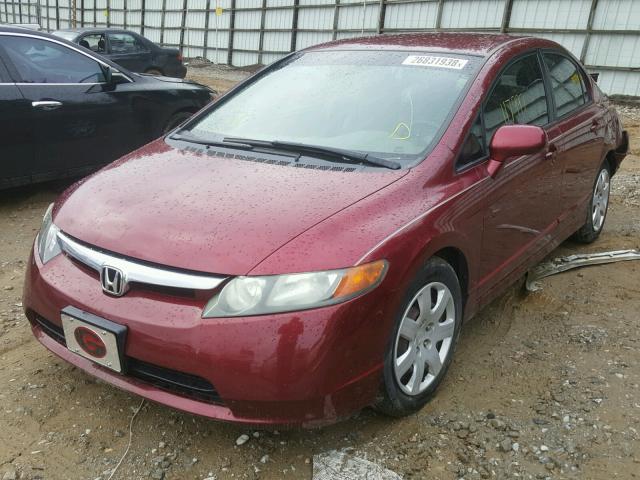 1HGFA16506L045352 - 2006 HONDA CIVIC LX MAROON photo 2