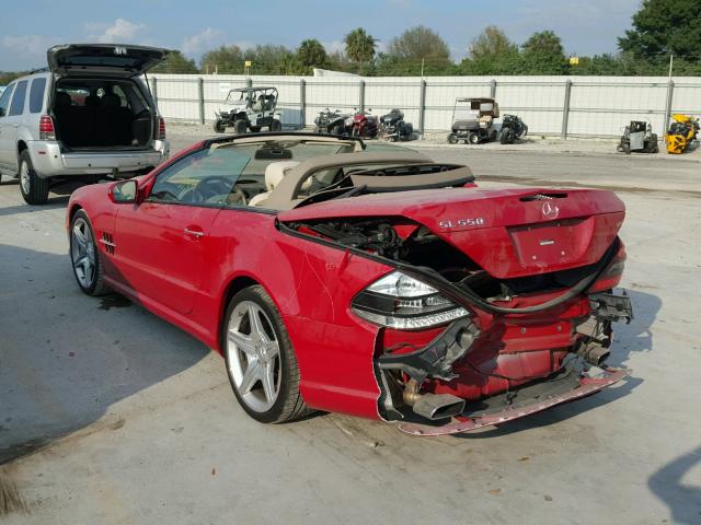 WDBSK71F19F143885 - 2009 MERCEDES-BENZ SL 550 RED photo 3