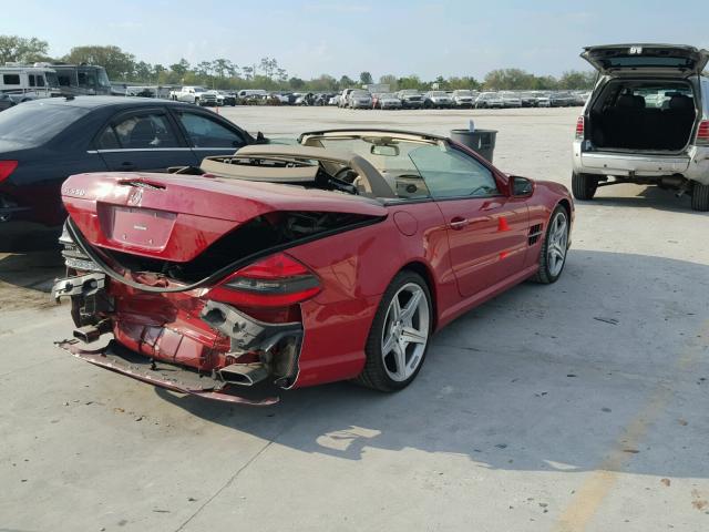 WDBSK71F19F143885 - 2009 MERCEDES-BENZ SL 550 RED photo 4