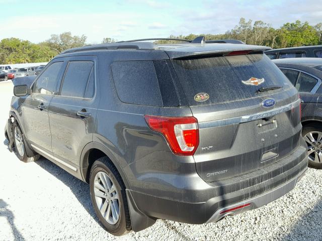 1FM5K7D86HGC29841 - 2017 FORD EXPLORER X GRAY photo 3