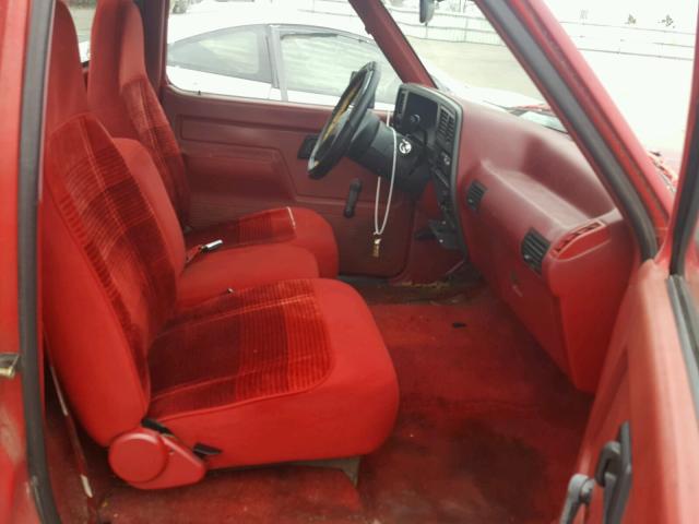 1FTCR10UXNTA49773 - 1992 FORD RANGER RED photo 5