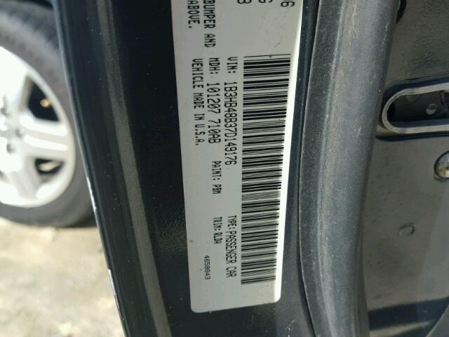 1B3HB48B37D149176 - 2007 DODGE CALIBER SX GRAY photo 10