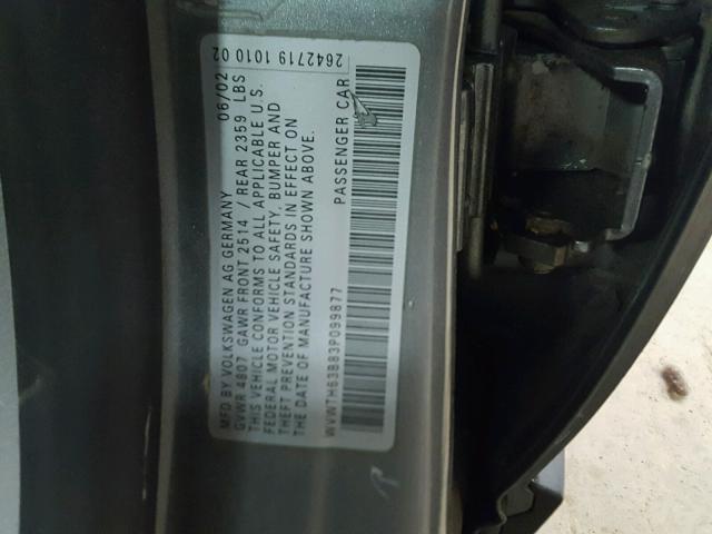 WVWTH63B83P099877 - 2003 VOLKSWAGEN PASSAT GLX 绿色 照片 10