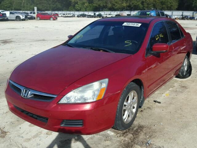 1HGCM56857A109183 - 2007 HONDA ACCORD EX BURGUNDY photo 2