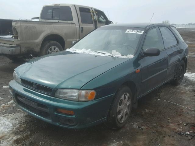 JF1GF435XWH801420 - 1998 SUBARU IMPREZA L GREEN photo 2