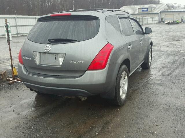 JN8AZ08W25W414795 - 2005 NISSAN MURANO SL SILVER photo 4