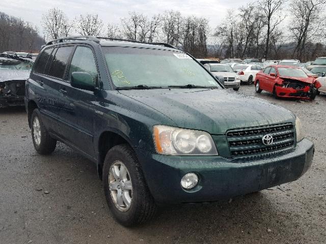 JTEHF21A020079947 - 2002 TOYOTA HIGHLANDER GREEN photo 1