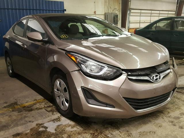 5NPDH4AE6GH726793 - 2016 HYUNDAI ELANTRA SE BEIGE photo 1