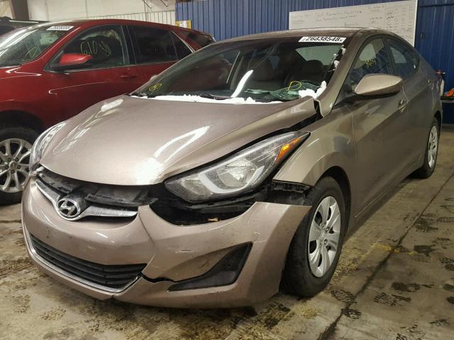 5NPDH4AE6GH726793 - 2016 HYUNDAI ELANTRA SE BEIGE photo 2