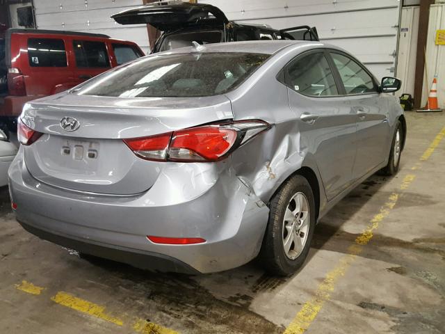 5NPDH4AE3FH645409 - 2015 HYUNDAI ELANTRA SE GRAY photo 4