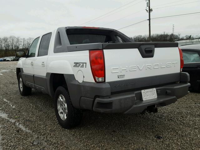 3GNEK13T12G144142 - 2002 CHEVROLET AVALANCHE WHITE photo 3