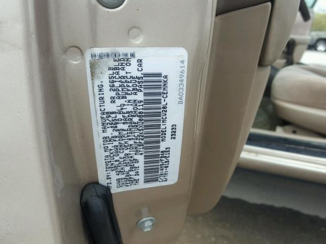 4T1BF22K5XU080119 - 1999 TOYOTA CAMRY LE SILVER photo 10