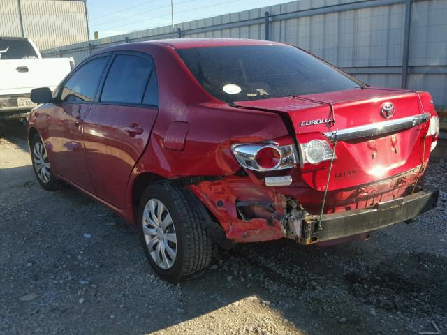 2T1BU4EE2CC774172 - 2012 TOYOTA COROLLA BA RED photo 3