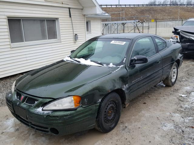 1G2NE12T9YM774311 - 2000 PONTIAC GRAND AM S მწვანე ფოტო 2