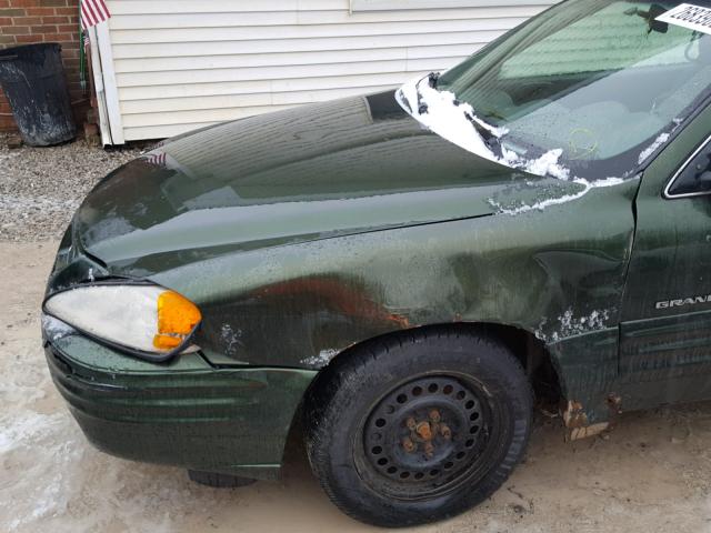 1G2NE12T9YM774311 - 2000 PONTIAC GRAND AM S GREEN photo 9