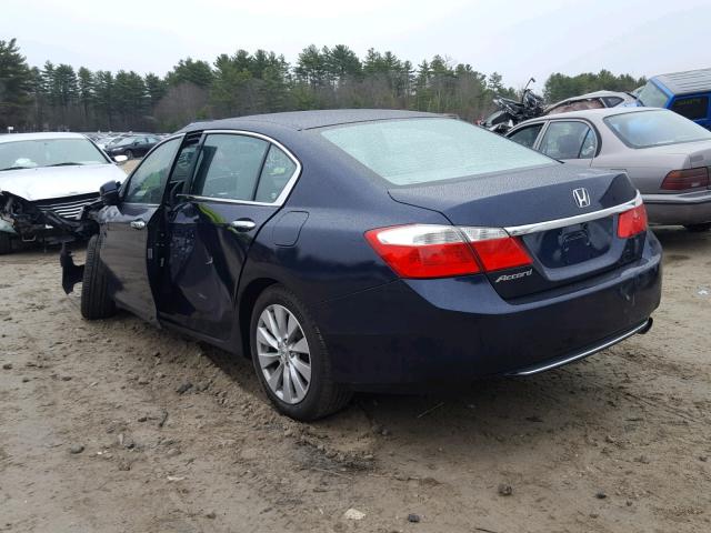 1HGCR2F79EA188376 - 2014 HONDA ACCORD EX BLUE photo 3