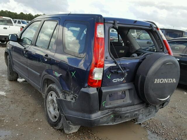 SHSRD68536U406646 - 2006 HONDA CR-V LX BLUE photo 3