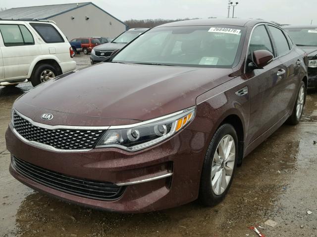 5XXGU4L38HG149153 - 2017 KIA OPTIMA EX MAROON photo 2