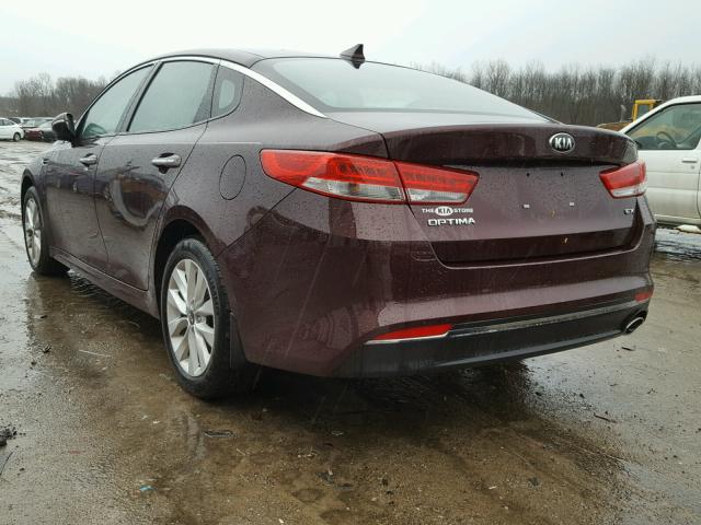 5XXGU4L38HG149153 - 2017 KIA OPTIMA EX MAROON photo 3