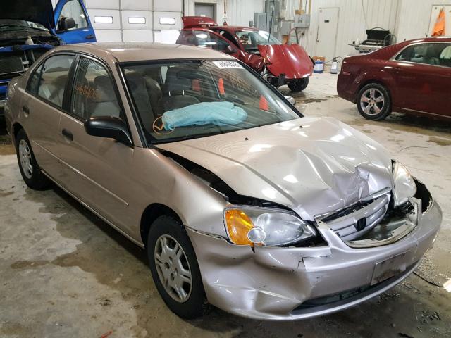 JHMES16591S006845 - 2001 HONDA CIVIC LX BEIGE photo 1