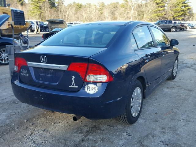 2HGFA16339H509072 - 2009 HONDA CIVIC VP BLUE photo 4