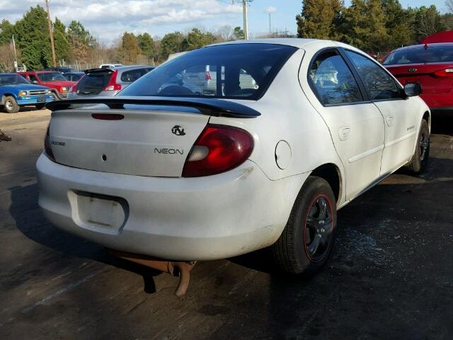 1B3ES46C8YD700055 - 2000 DODGE NEON BASE WHITE photo 4