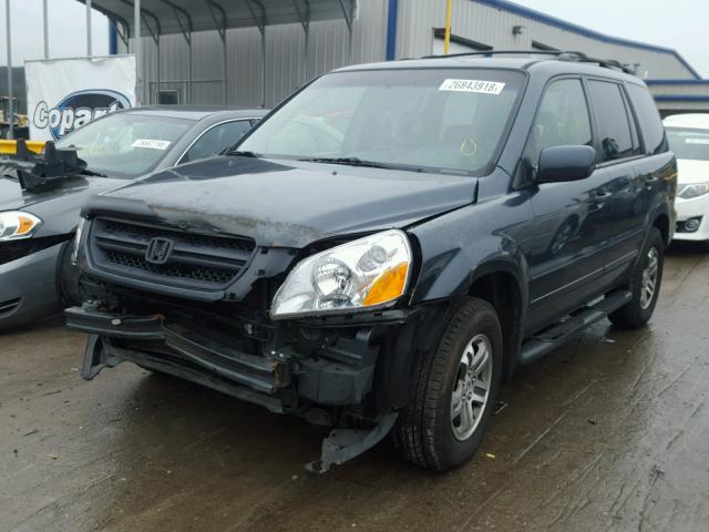 5FNYF18504B006699 - 2004 HONDA PILOT EXL BLUE photo 2