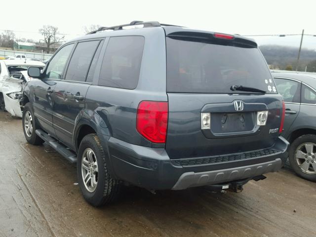 5FNYF18504B006699 - 2004 HONDA PILOT EXL BLUE photo 3