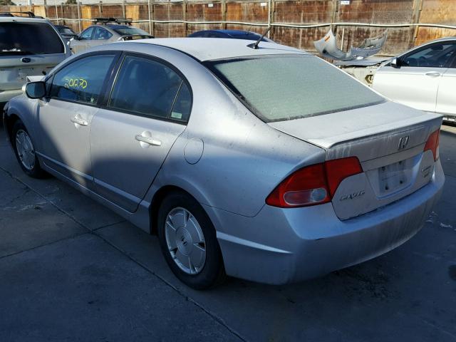 JHMFA36298S009330 - 2008 HONDA CIVIC HYBR SILVER photo 3