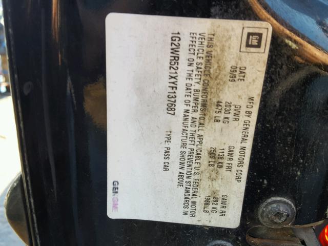 1G2WR521XYF137687 - 2000 PONTIAC GRAND PRIX Qara foto 10