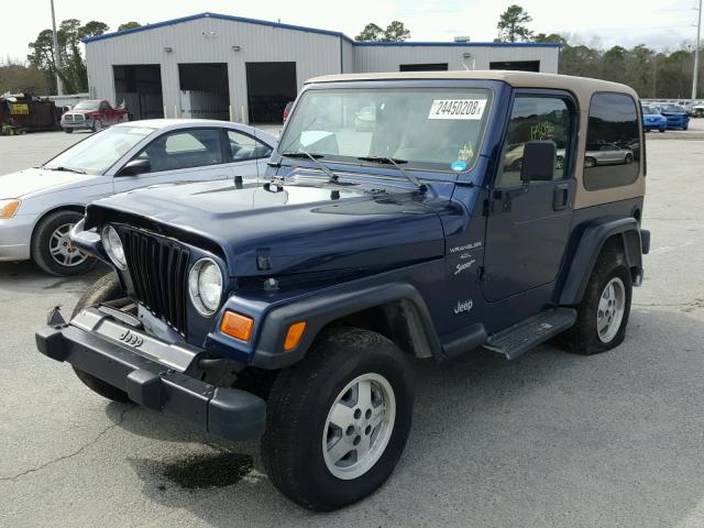 1J4FA49S3YP726063 - 2000 JEEP WRANGLER / BLUE photo 2