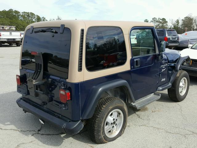 1J4FA49S3YP726063 - 2000 JEEP WRANGLER / BLUE photo 4