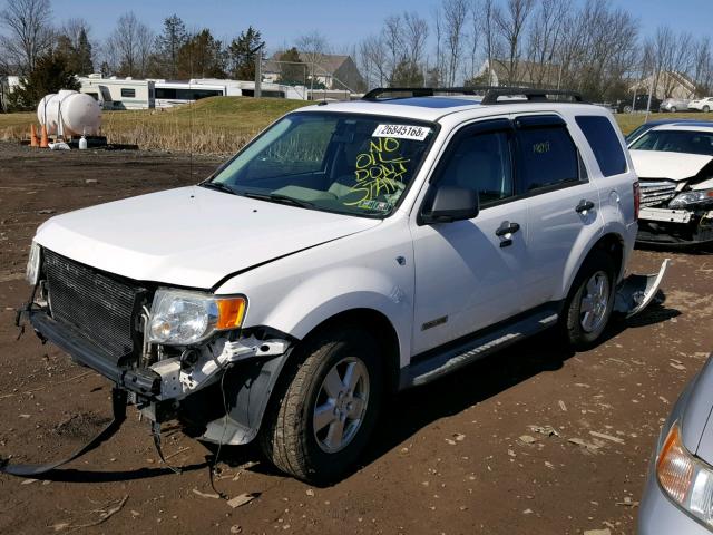 1FMCU93178KC91991 - 2008 FORD ESCAPE XLT WHITE photo 2