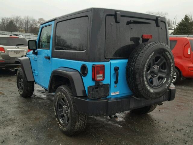 1C4AJWAG0HL630210 - 2017 JEEP WRANGLER S BLUE photo 3