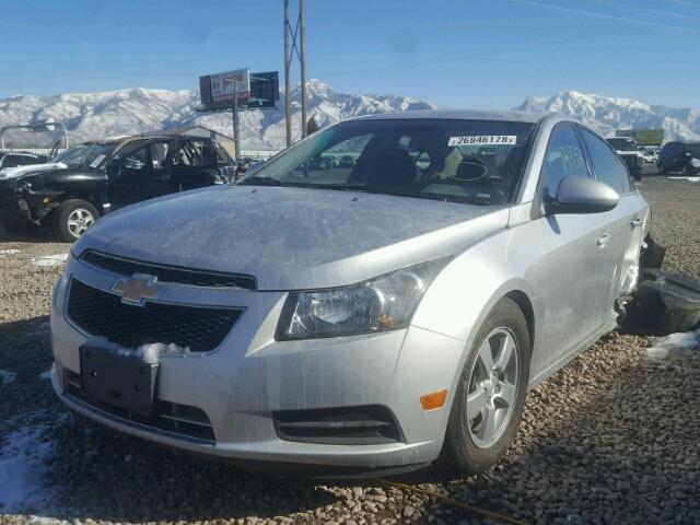 1G1PC5SB4E7421017 - 2014 CHEVROLET CRUZE LT SILVER photo 2