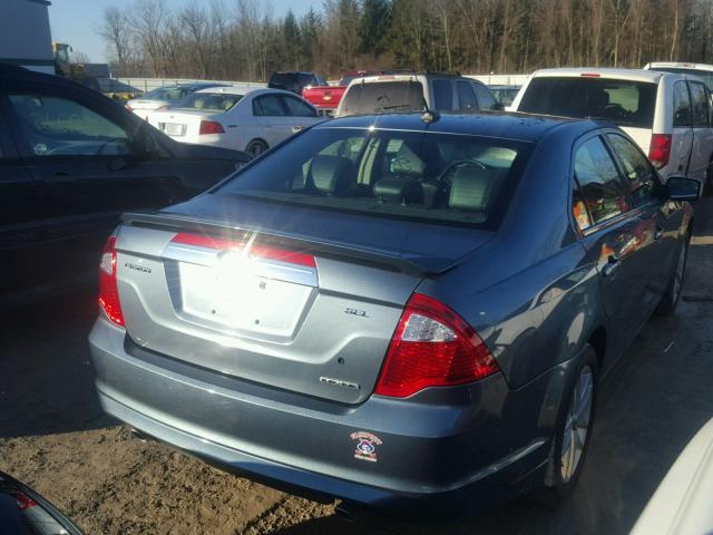 3FAHP0JG9CR122764 - 2012 FORD FUSION SEL BLUE photo 4