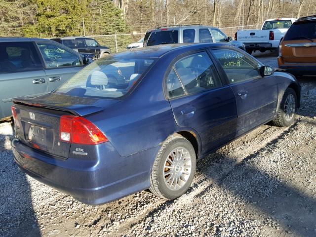 2HGES26775H612748 - 2005 HONDA CIVIC EX BLUE photo 4