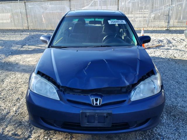 2HGES26775H612748 - 2005 HONDA CIVIC EX BLUE photo 9