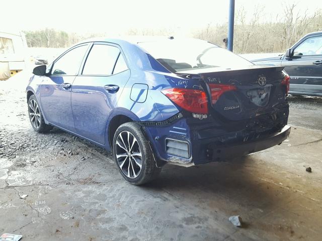 5YFBURHE1HP695916 - 2017 TOYOTA COROLLA L BLUE photo 3