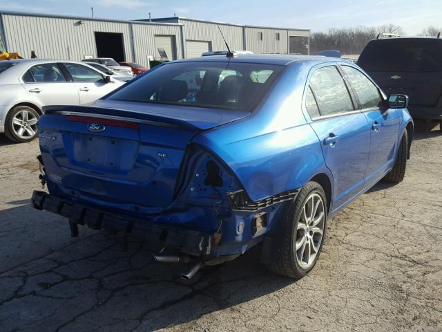 3FAHP0HA3CR205592 - 2012 FORD FUSION SE BLUE photo 4