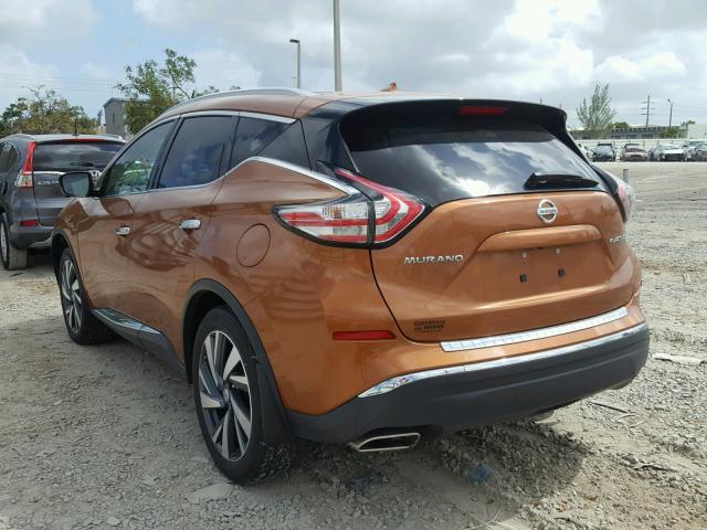 5N1AZ2MG8FN219616 - 2015 NISSAN MURANO S ORANGE photo 3