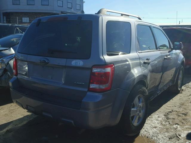 1FMCU93148KD30763 - 2008 FORD ESCAPE XLT GRAY photo 4