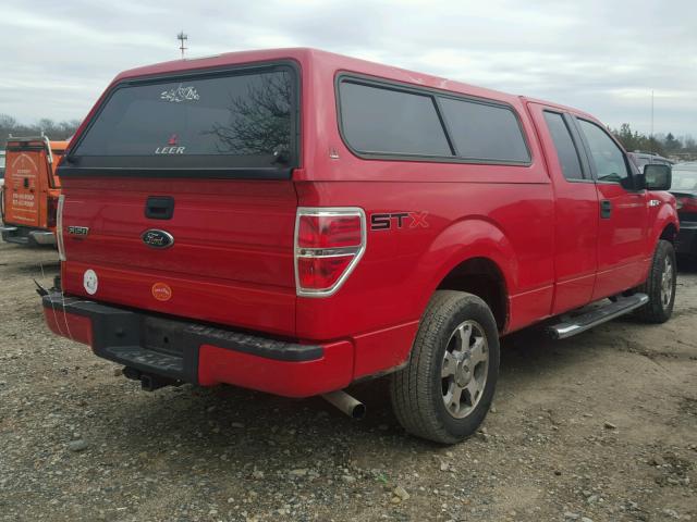 1FTRX12869FA91412 - 2009 FORD F150 SUPER RED photo 4