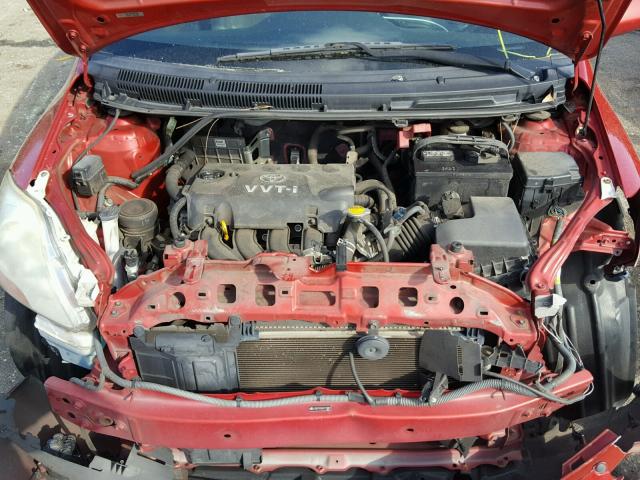 JTDBT923681210801 - 2008 TOYOTA YARIS RED photo 7