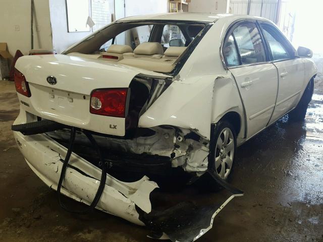 KNAGE123375123363 - 2007 KIA OPTIMA LX WHITE photo 4