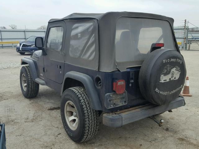 1J4FA29133P303133 - 2003 JEEP WRANGLER / BLUE photo 3