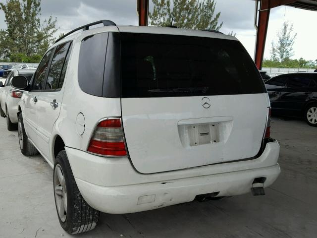 4JGAB54E41A288162 - 2001 MERCEDES-BENZ ML 320 WHITE photo 3