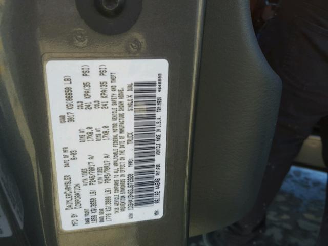 1D3HA18N83J672920 - 2003 DODGE RAM 1500 S GRAY photo 10