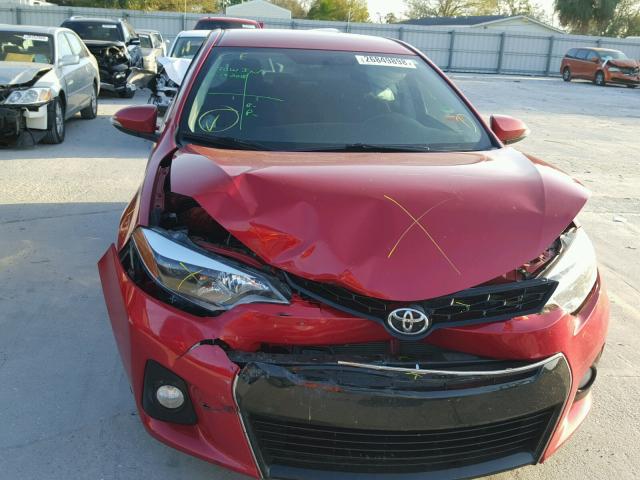 2T1BURHE2FC235726 - 2015 TOYOTA COROLLA L RED photo 9